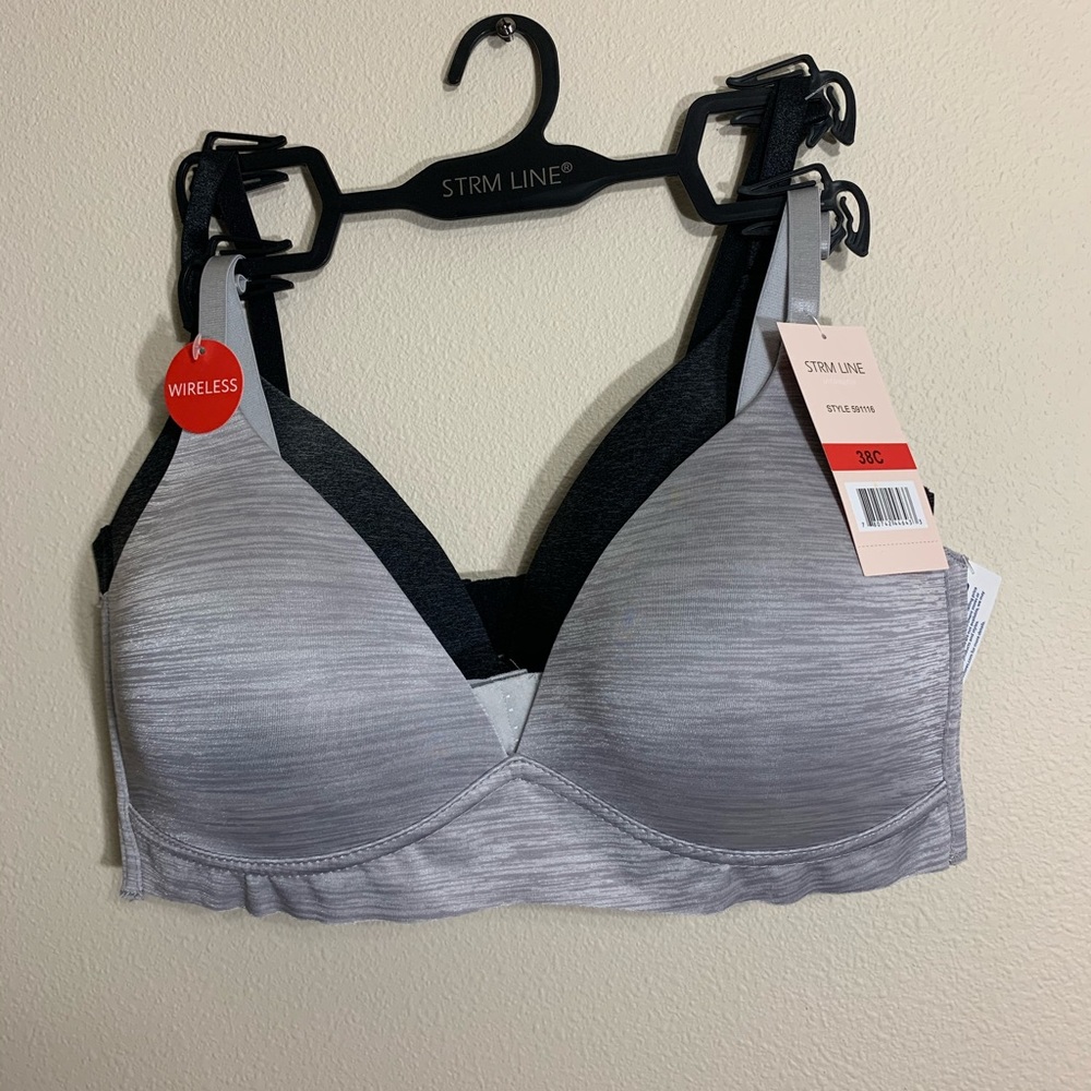 New STRM LINE Wireless 2 set Bra 38C Black&Silver
